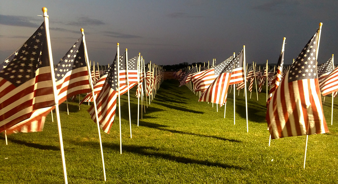 2019 Patriot Day Flag Memorial Display at Crossroads Point