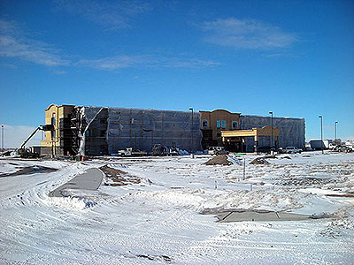 Winter Construction of Comfort Inn & Suites at Crossroads Point Business Center