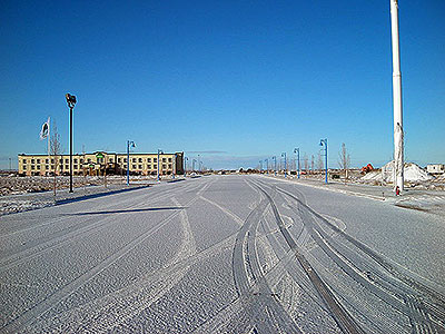 Down the Street at Crossroads Point Business Center in the Winter