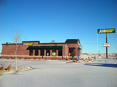 Close-up of Subway Located at Crossroads Point Business Center